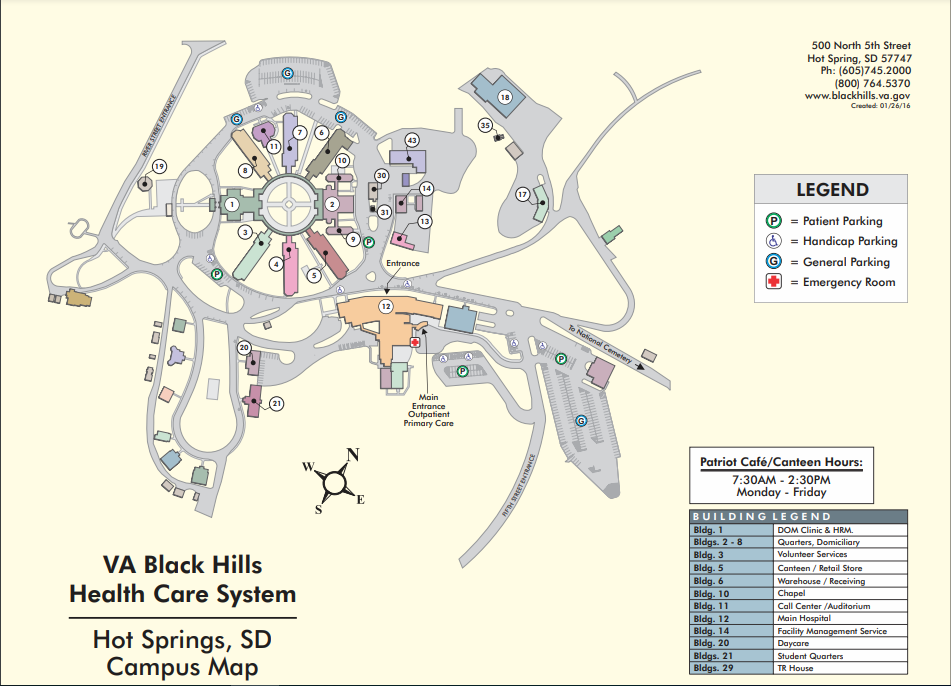 Campus Map VA Black Hills Health Care Veterans Affairs